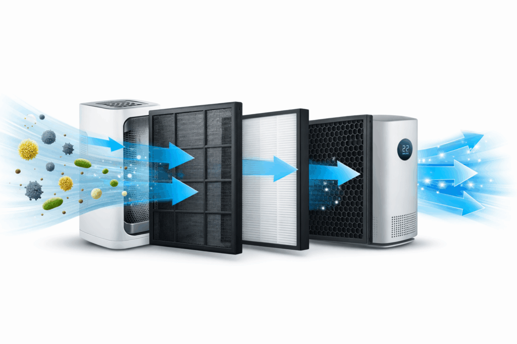 Werking filter luchtreiniger