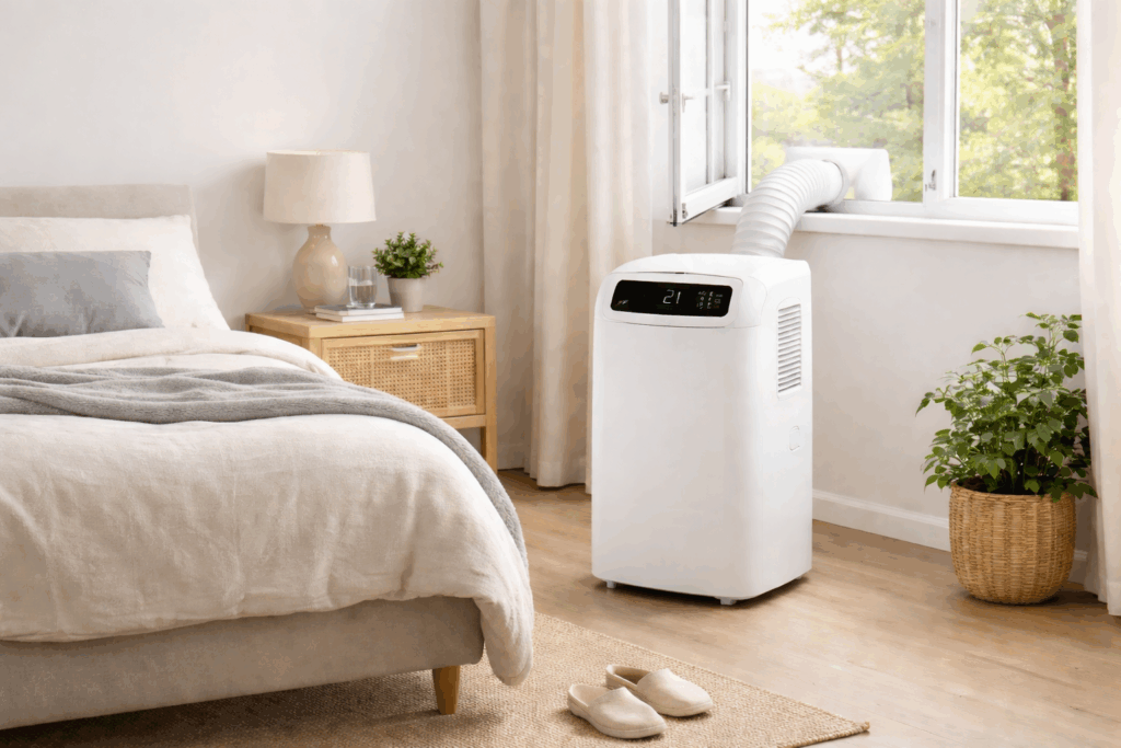 Hoeveel geluid maakt een mobiele airco in je slaapkamer?