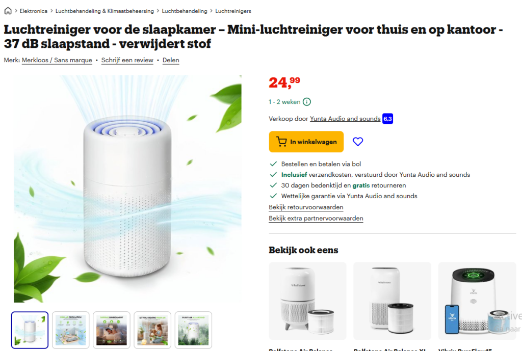 Dezel luchtreiniger raad ik af